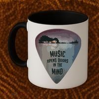 Guitar Pick Lake Reflections Music Guitar Coffee Mug thumb 2