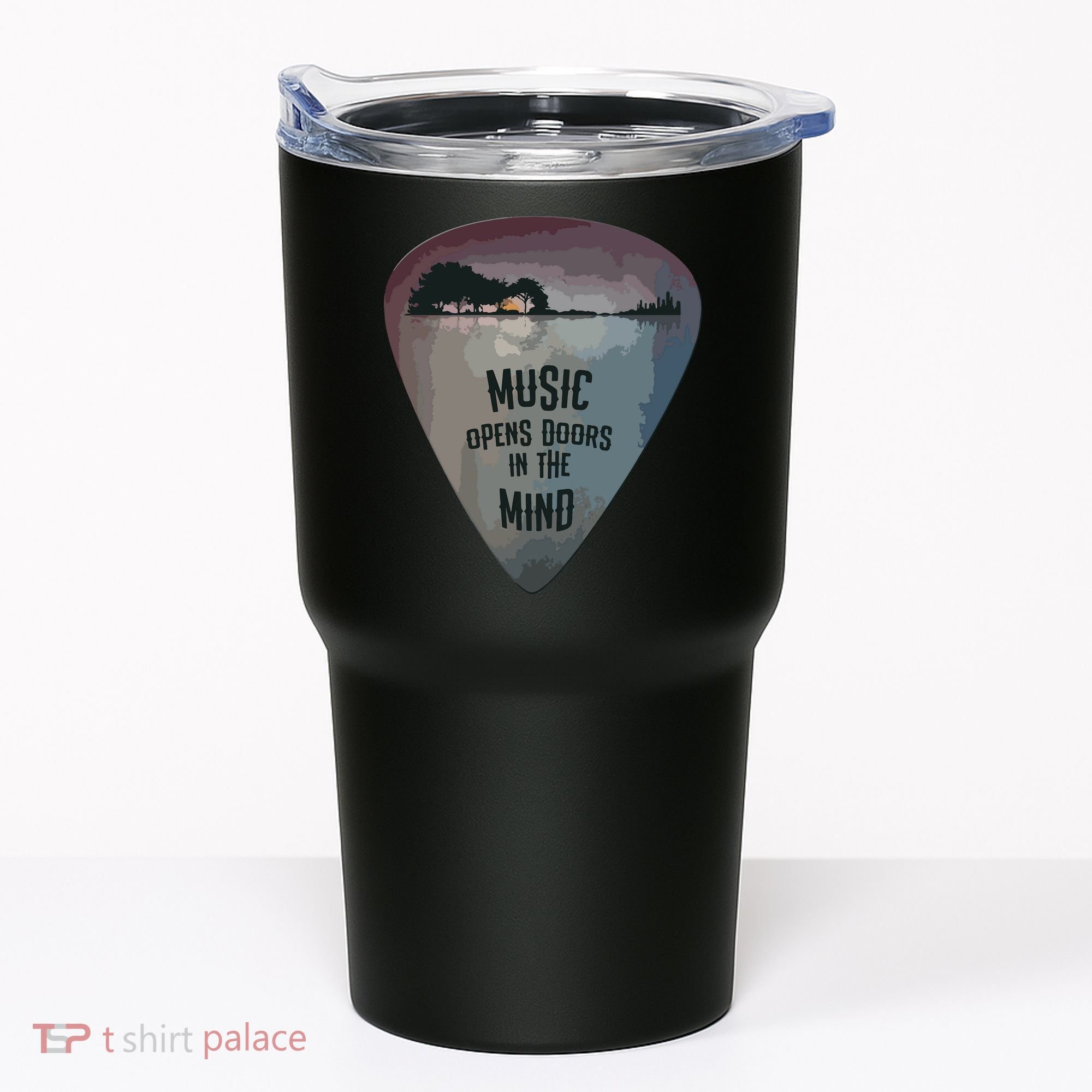 Guitar Pick Lake Reflections Music Guitar Tumbler