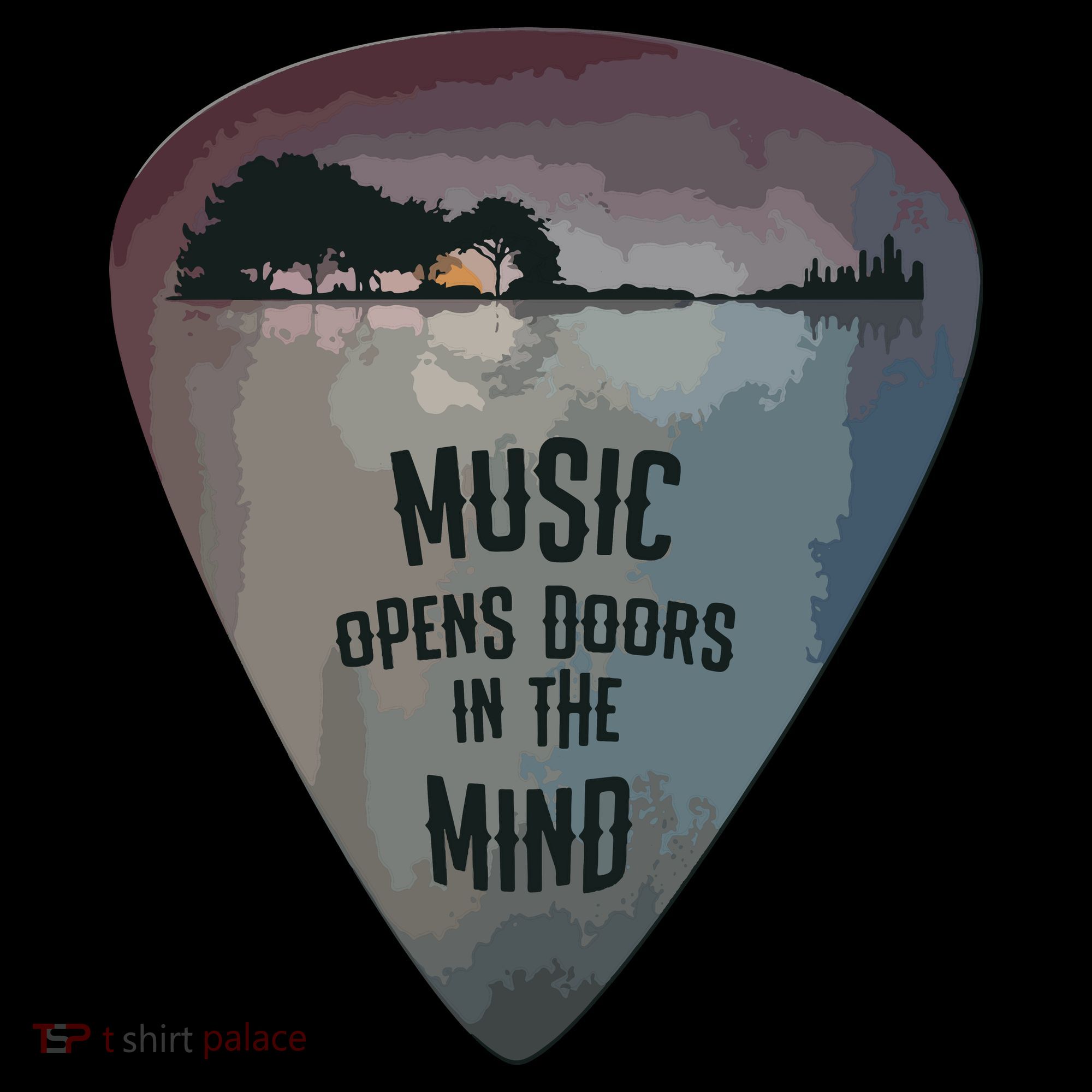Guitar Pick Lake Reflections Music Guitar Ornament