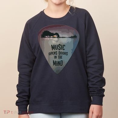 Guitar Pick Lake Reflections Music Guitar Women's Sweatshirt