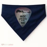 Guitar Pick Lake Reflections Music Guitar USA-Made Doggie Bandana thumb 0
