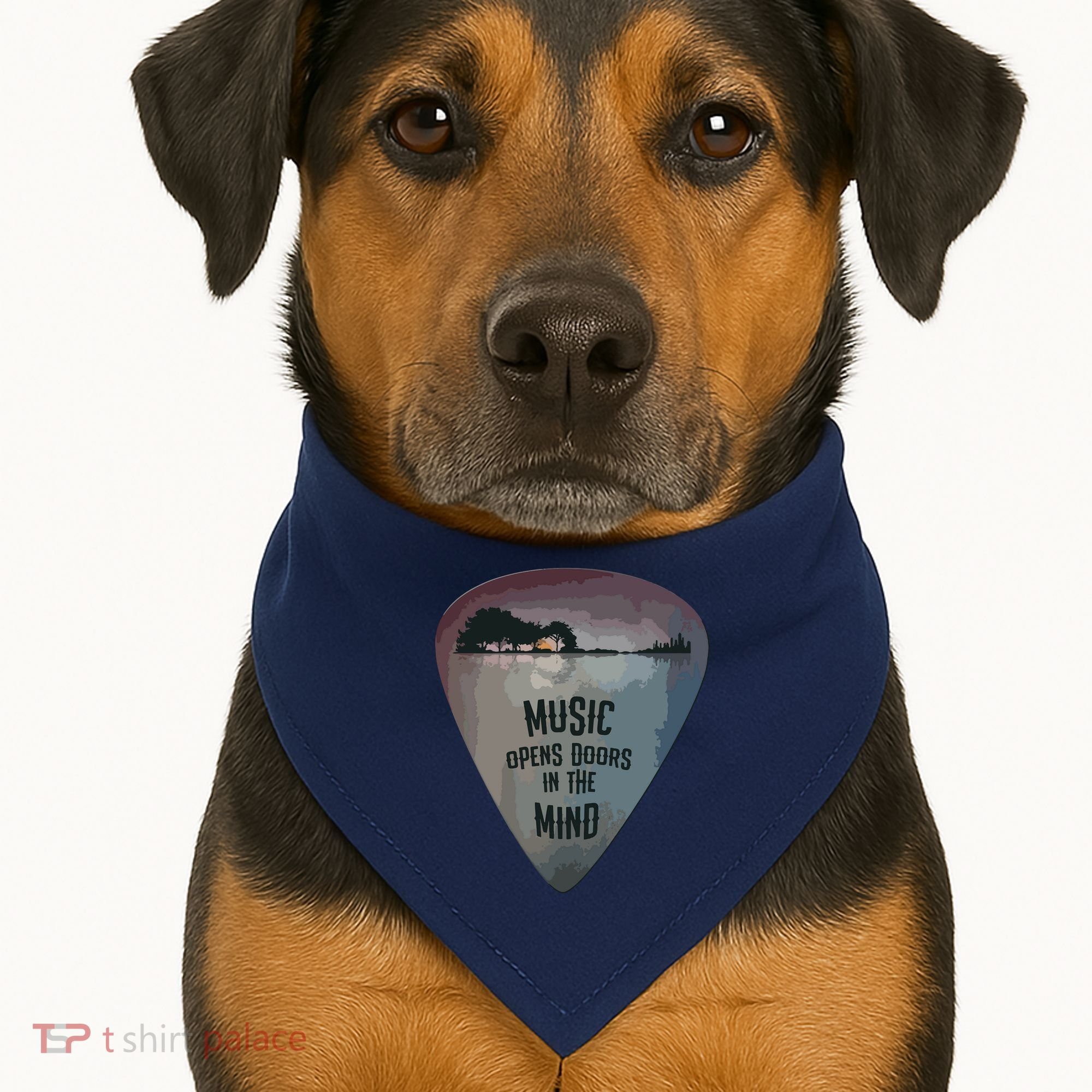 Guitar Pick Lake Reflections Music Guitar USA-Made Doggie Bandana