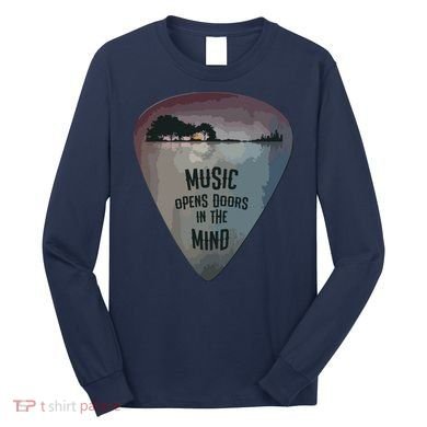 Guitar Pick Lake Reflections Music Guitar Long Sleeve Shirt
