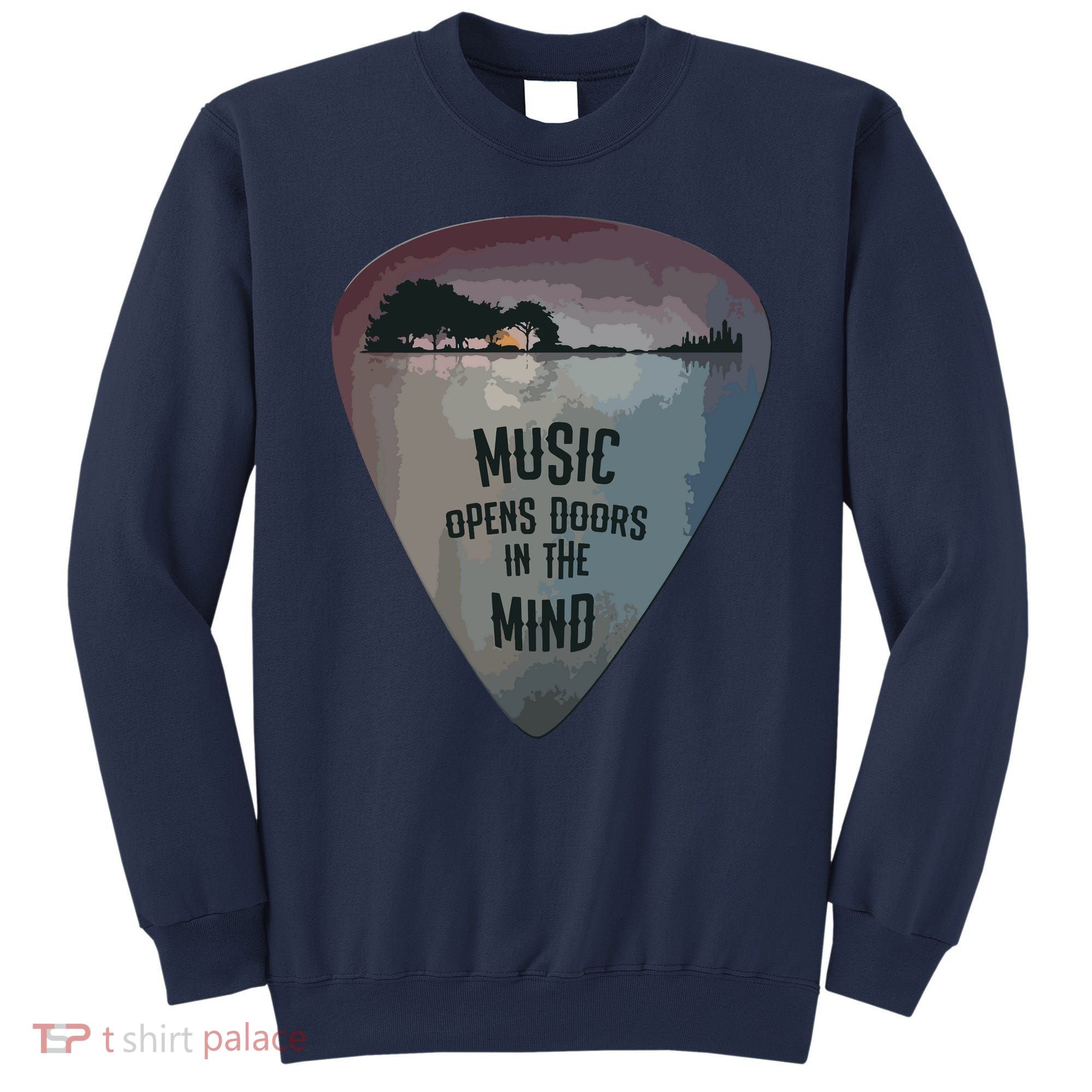 Guitar Pick Lake Reflections Music Guitar Sweatshirt