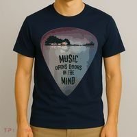 Guitar Pick Lake Reflections Music Guitar T-Shirt thumb 3