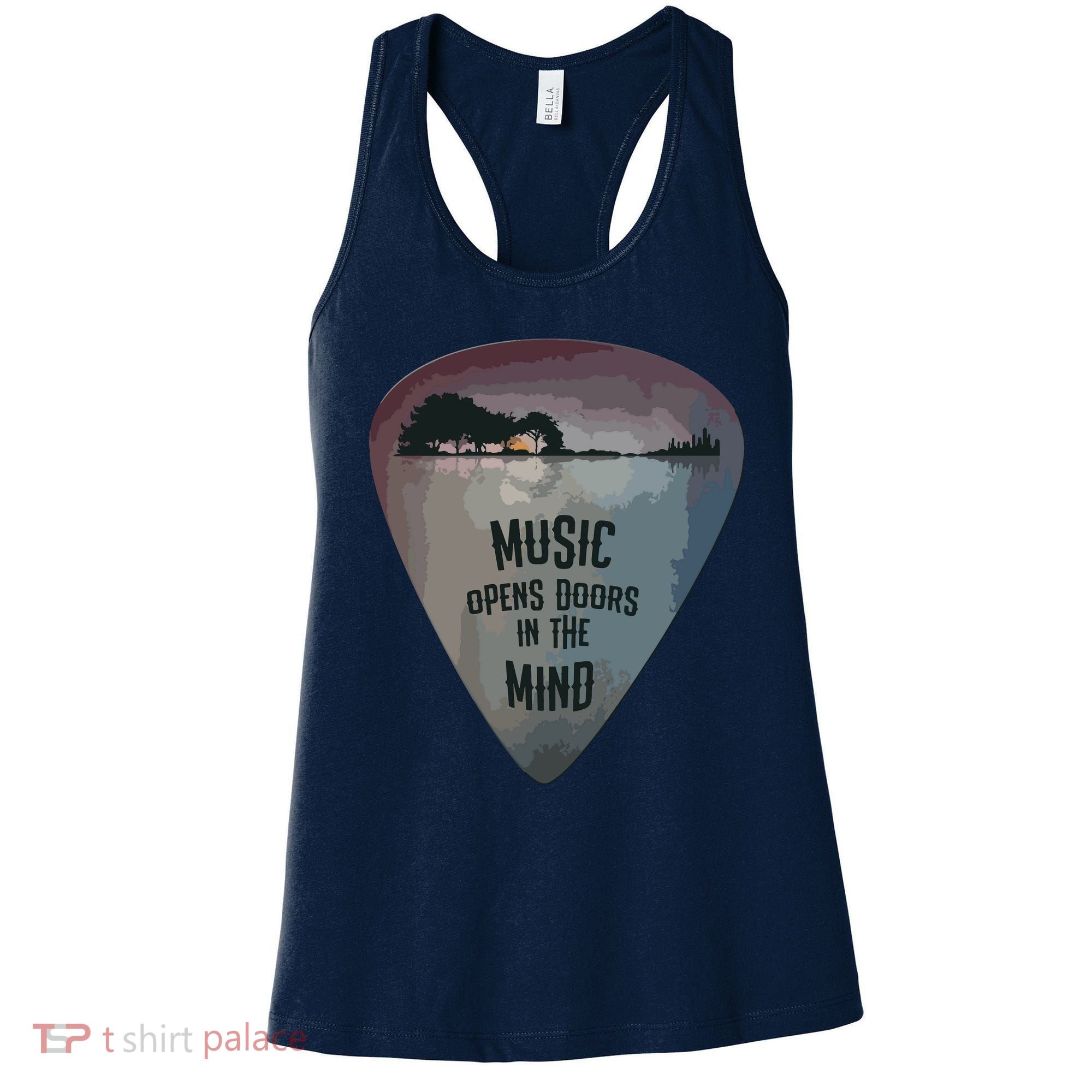 Guitar Pick Lake Reflections Music Guitar Women's Tank Top