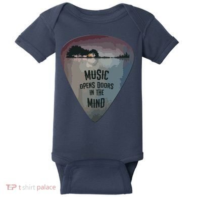 Guitar Pick Lake Reflections Music Guitar Baby Bodysuit