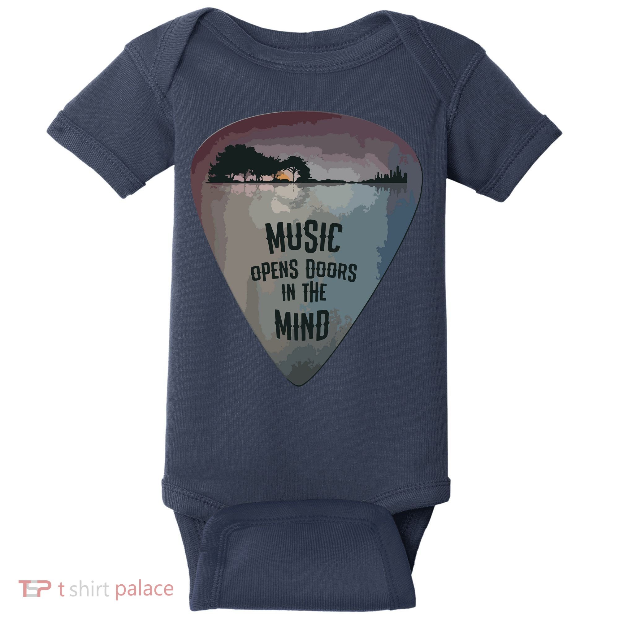 Guitar Pick Lake Reflections Music Guitar Baby Bodysuit