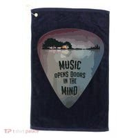 Guitar Pick Lake Reflections Music Guitar Golf Towel thumb 0