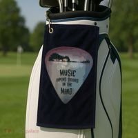 Guitar Pick Lake Reflections Music Guitar Golf Towel thumb 2