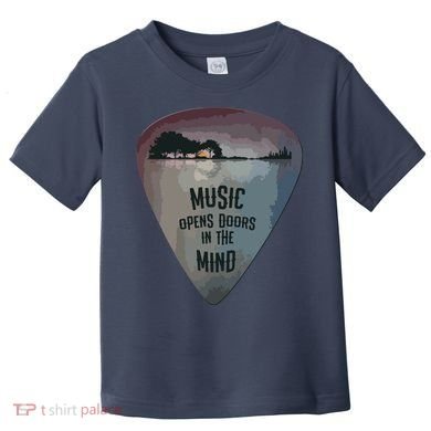 Guitar Pick Lake Reflections Music Guitar Toddler T-Shirt