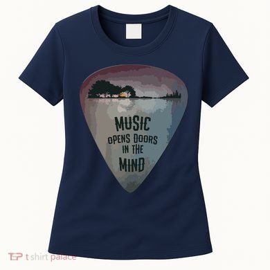 Guitar Pick Lake Reflections Music Guitar Women's T-Shirt