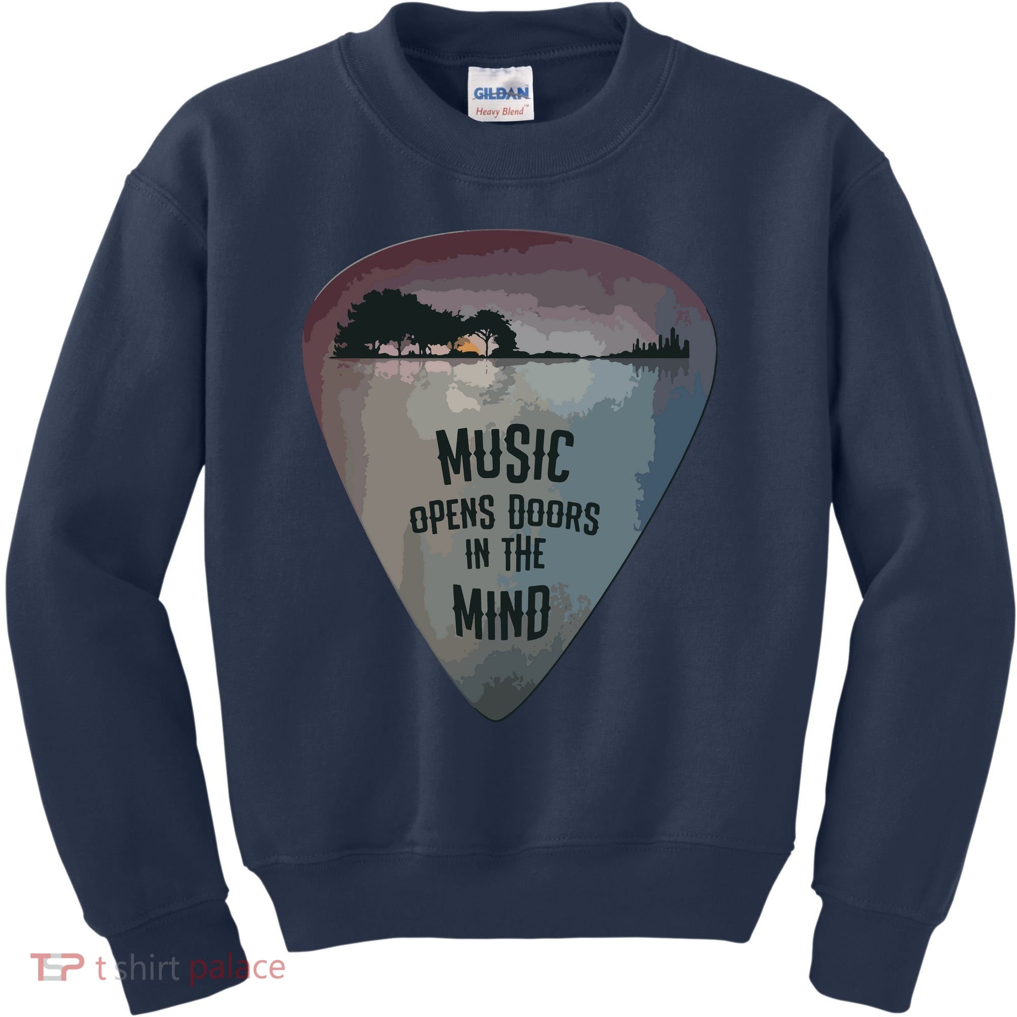 Guitar Pick Lake Reflections Music Guitar Kids Sweatshirt