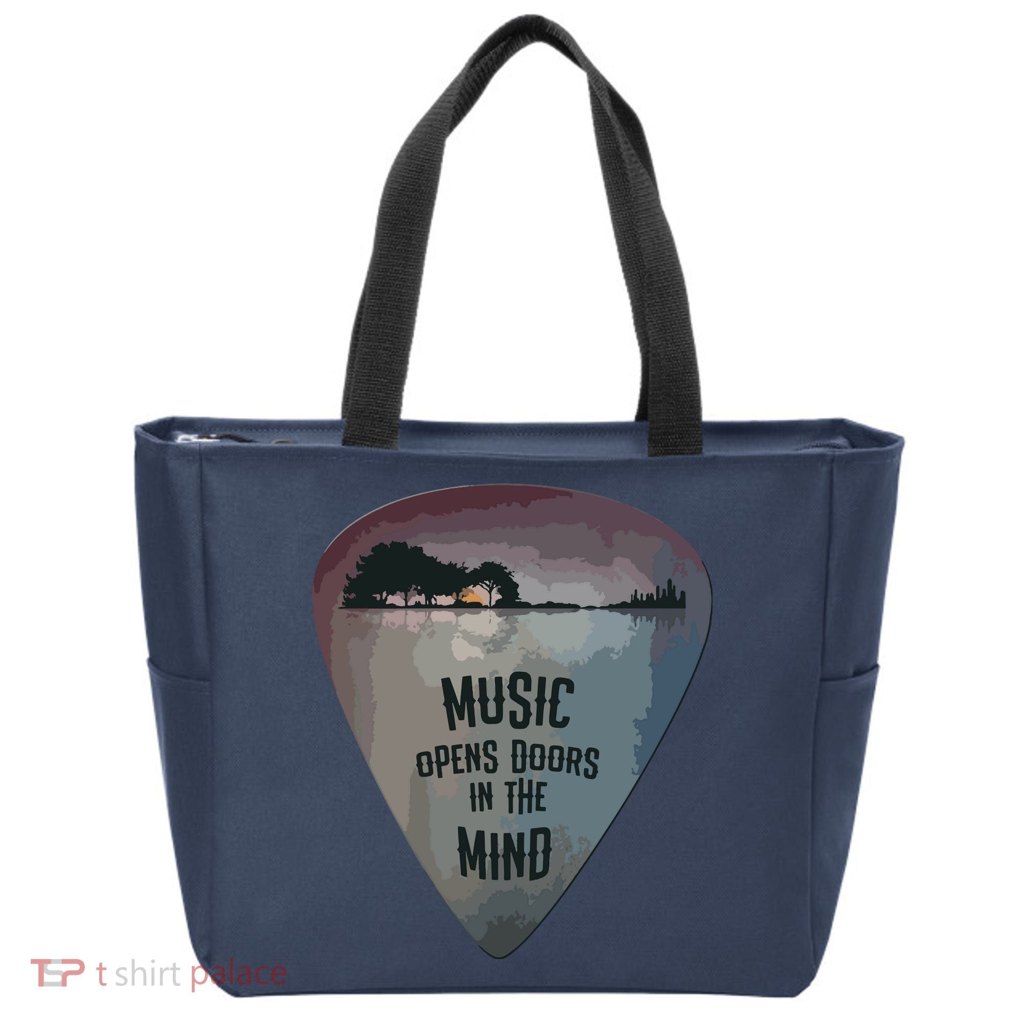 Guitar Pick Lake Reflections Music Guitar Tote Bag