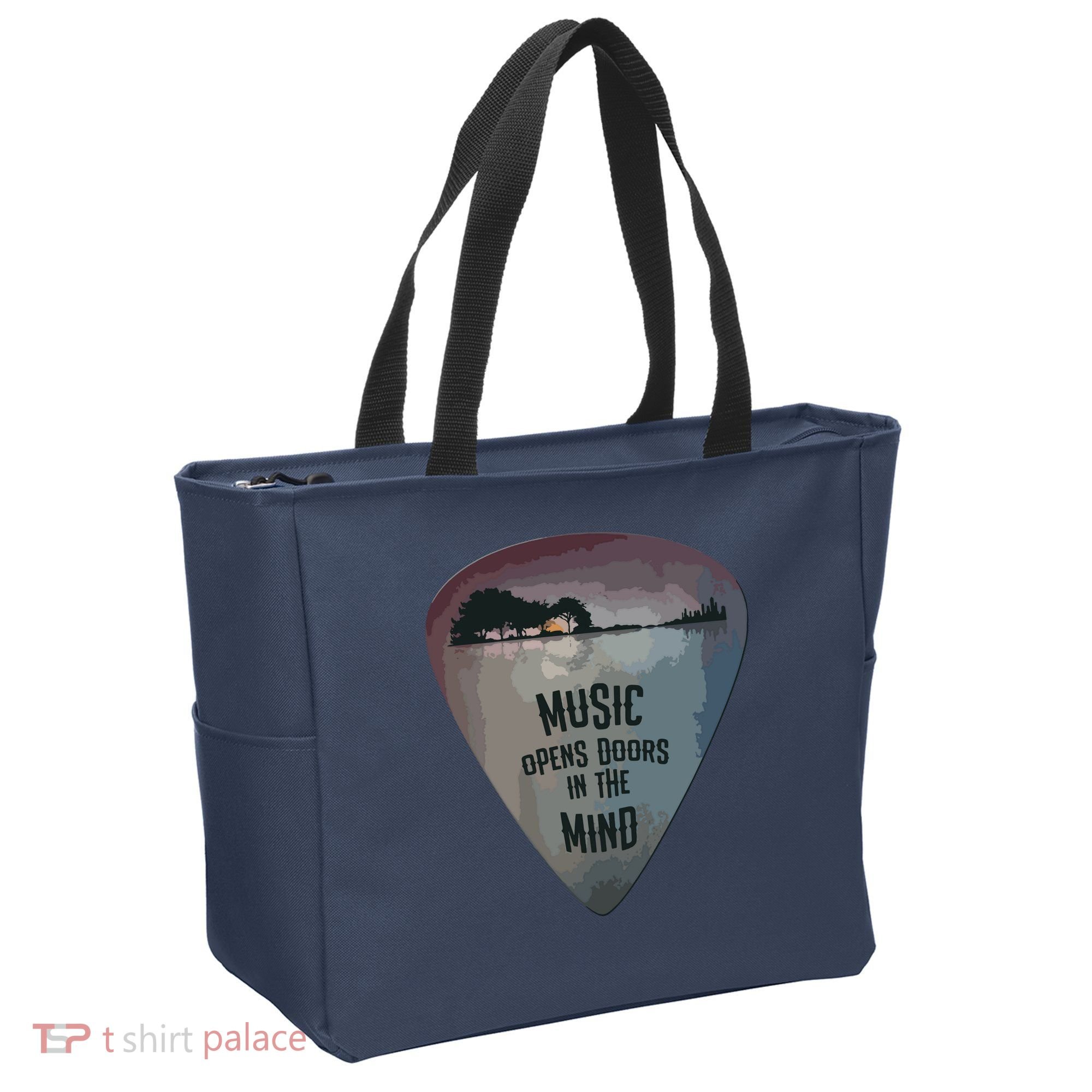 Guitar Pick Lake Reflections Music Guitar Tote Bag
