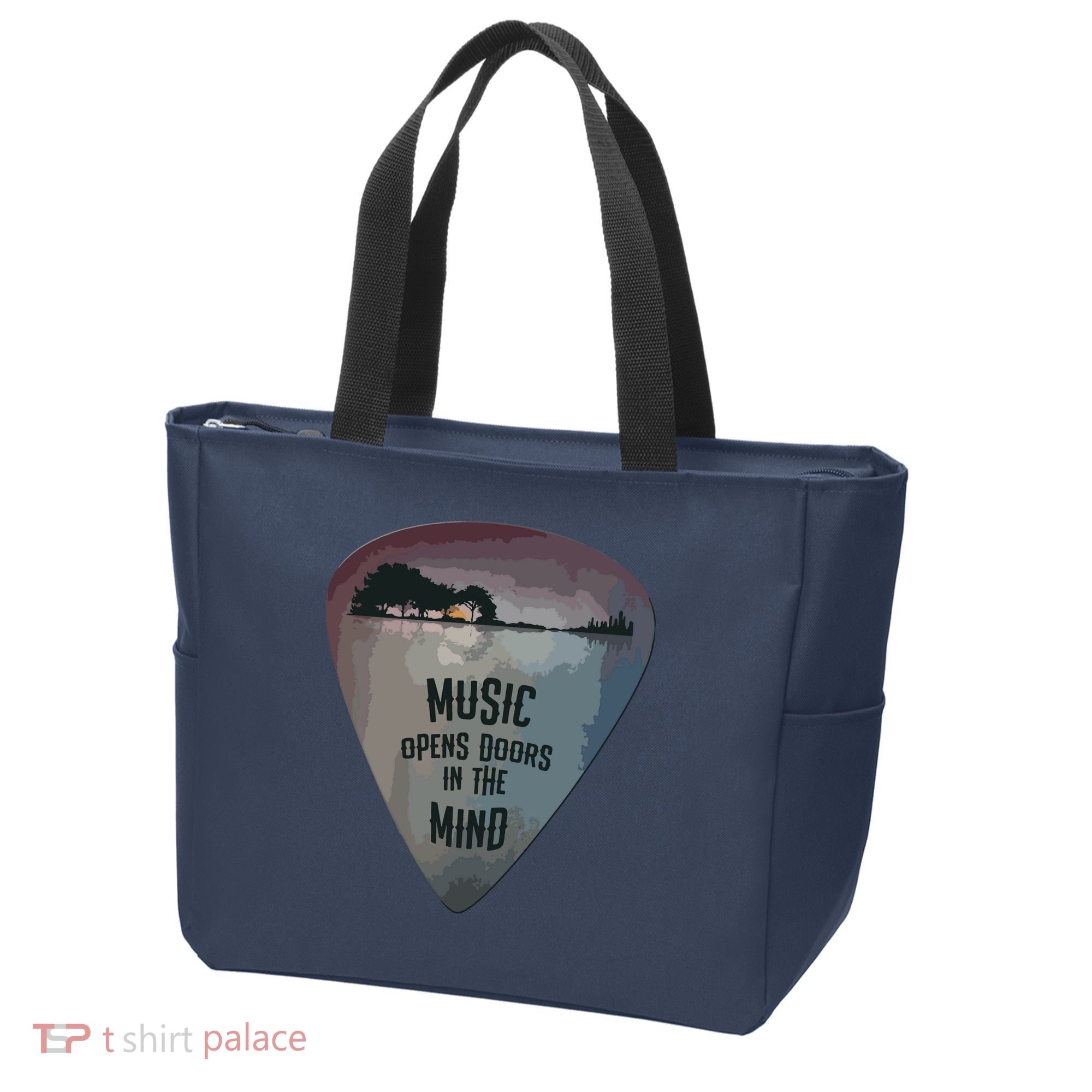 Guitar Pick Lake Reflections Music Guitar Tote Bag