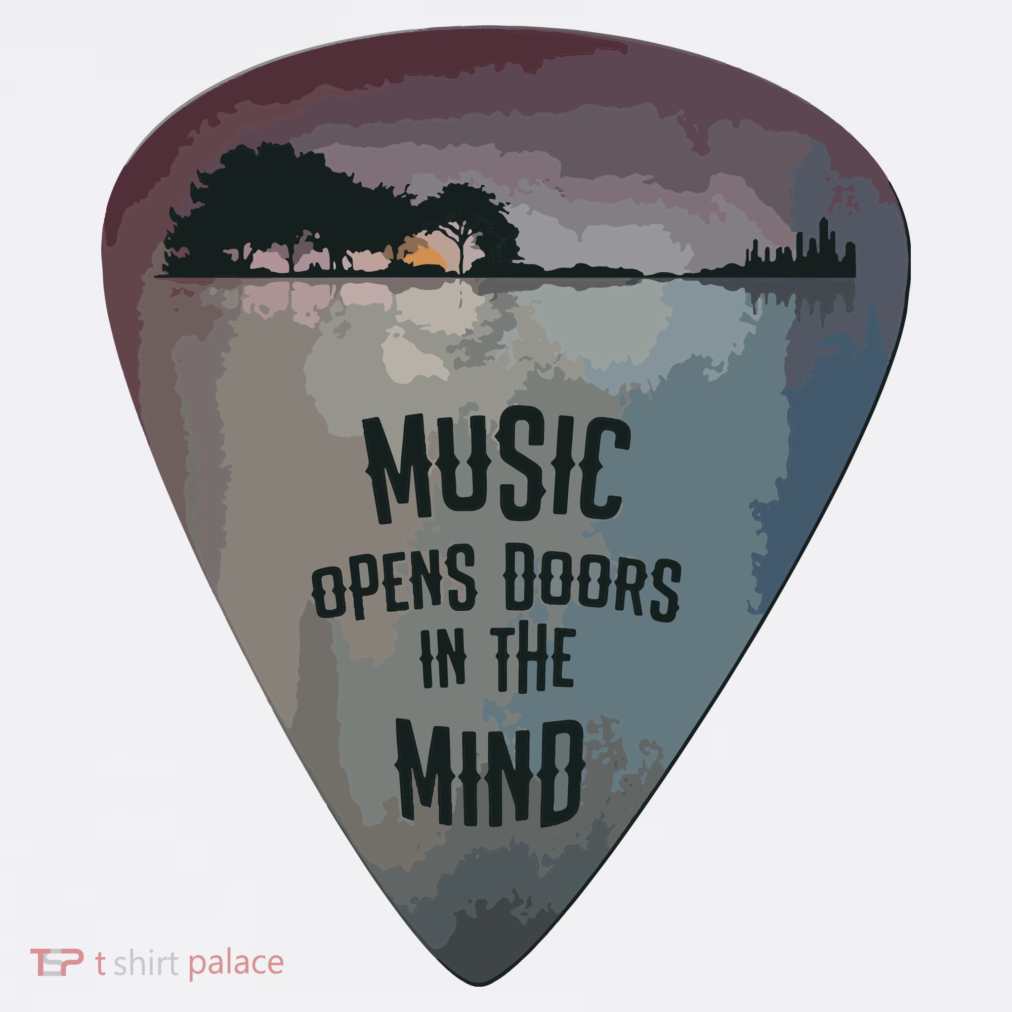 Guitar Pick Lake Reflections Music Guitar Comfort Colors Garment-Dyed Hooded Sweatshirt