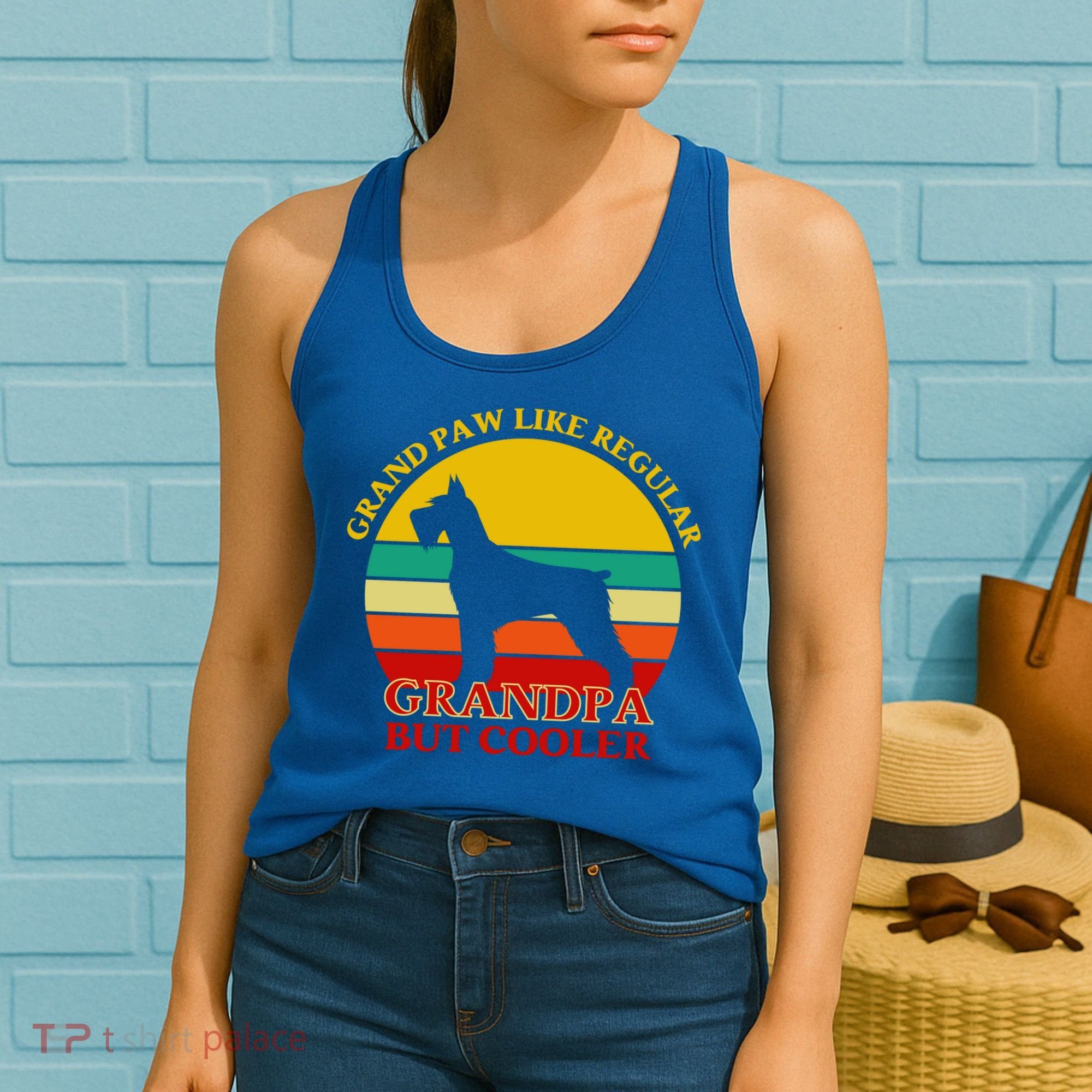 Grand Paw Like A Regular Grandpa But Cooler Funny Gift Father Day Gift Women's Tank Top