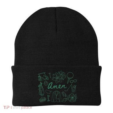 Golf Par Master Golfer Golf Lover Amen Gift Beanie