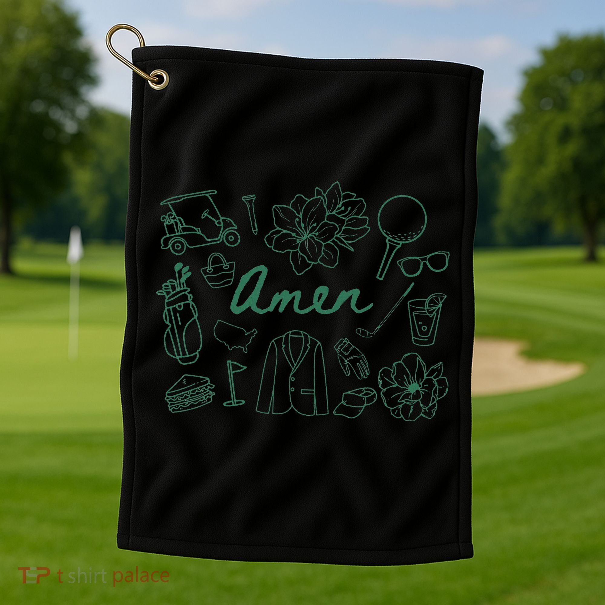 Golf Par Master Golfer Golf Lover Amen Gift Golf Towel