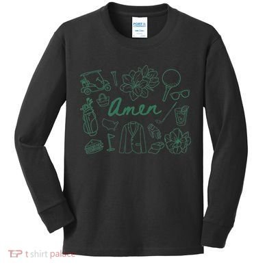 Golf Par Master Golfer Golf Lover Amen Gift Kids Long Sleeve Shirt