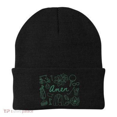 Golf Par Master Golfer Golf Lover Amen Beanie