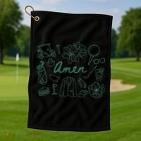 Golf Par Master Golfer Golf Lover Amen Golf Towel thumb 1