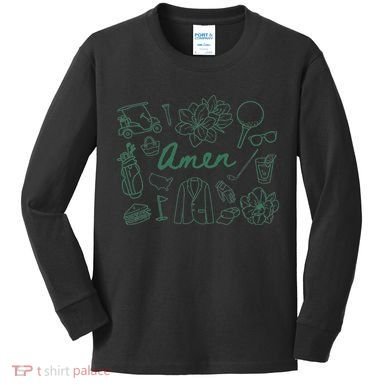 Golf Par Master Golfer Golf Lover Amen Kids Long Sleeve Shirt