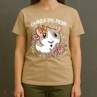 Guinea Pig Mom Cute And Funny Gift For Pet Animal Lovers Mommy Mama Mothers T-Shirt thumb 4