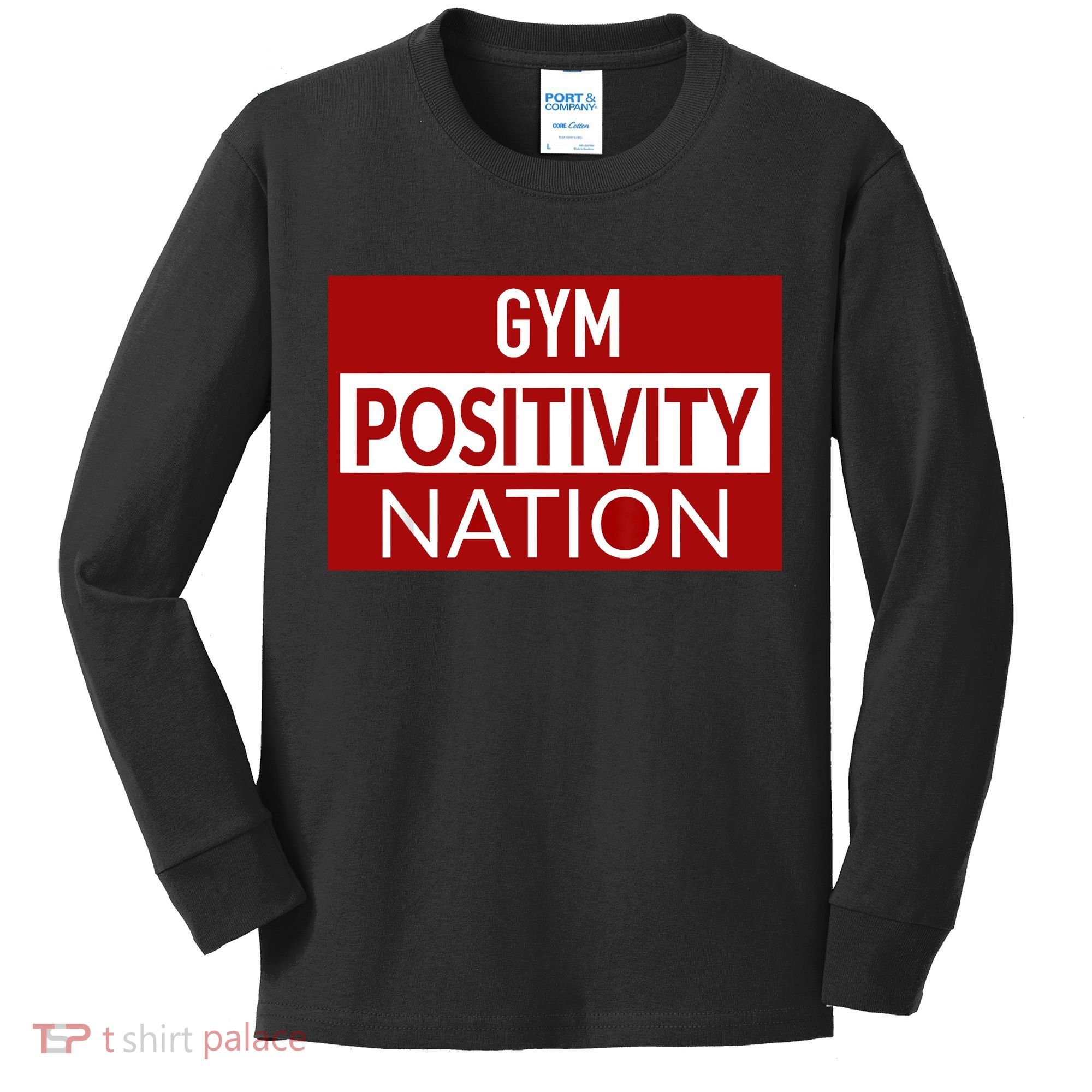 Gym positivity nation Kids Long Sleeve Shirt