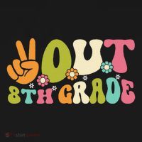Groovy Peace Out 8th Grade Teacher Last Day Of School Sweatshirt thumb 3