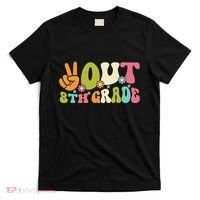 Groovy Peace Out 8th Grade Teacher Last Day Of School T-Shirt thumb 0