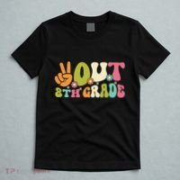 Groovy Peace Out 8th Grade Teacher Last Day Of School T-Shirt thumb 5