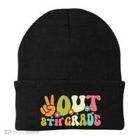 Groovy Peace Out 8th Grade Teacher Last Day Of School Beanie thumb 0