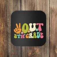 Groovy Peace Out 8th Grade Teacher Last Day Of School Coaster thumb 0