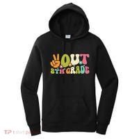 Groovy Peace Out 8th Grade Teacher Last Day Of School Women's Hoodie thumb 0