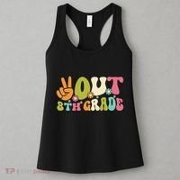 Groovy Peace Out 8th Grade Teacher Last Day Of School Women's Tank Top thumb 3