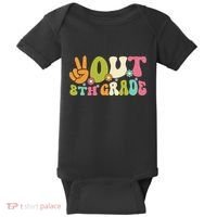 Groovy Peace Out 8th Grade Teacher Last Day Of School Baby Bodysuit thumb 0