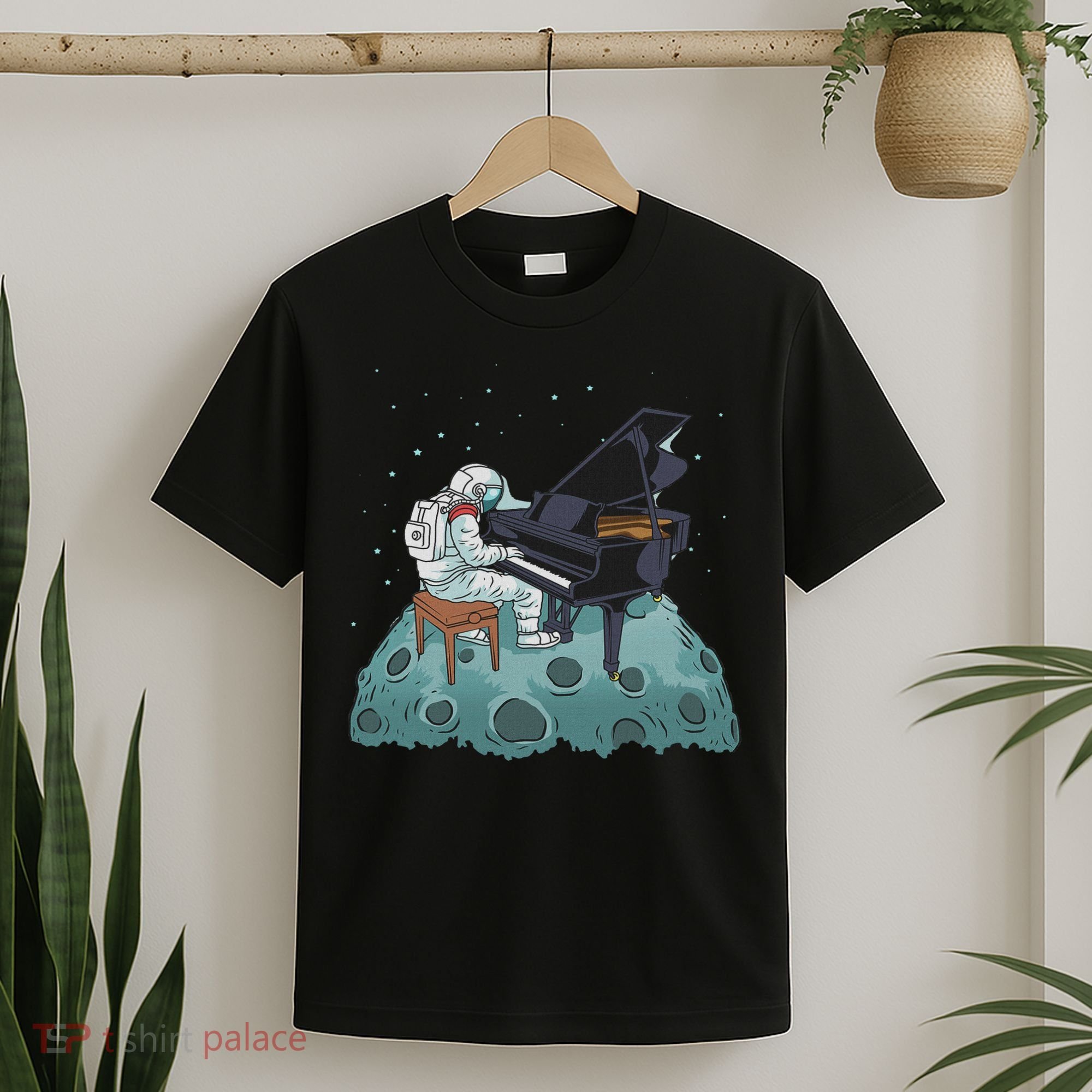 Grand Piano Pianist Gift Astronaut Music Piano T-Shirt