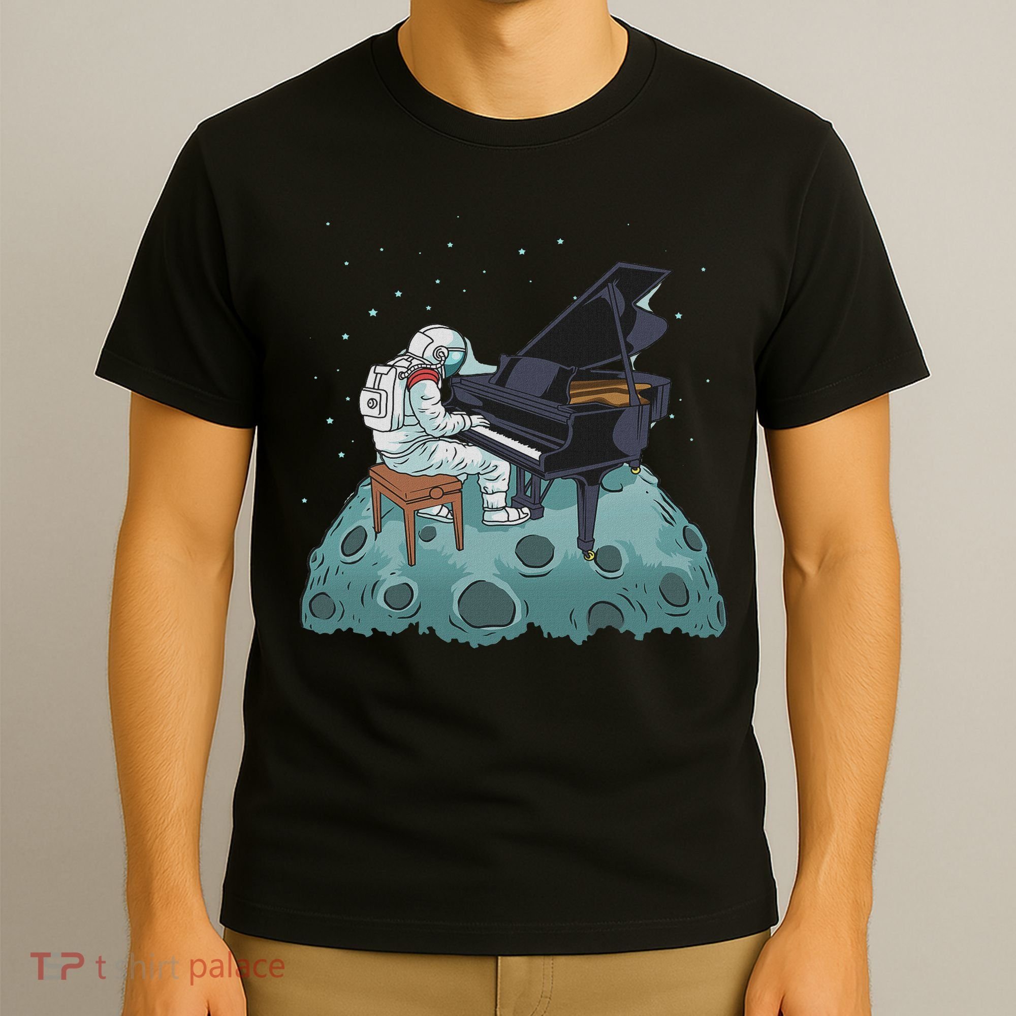 Grand Piano Pianist Gift Astronaut Music Piano T-Shirt