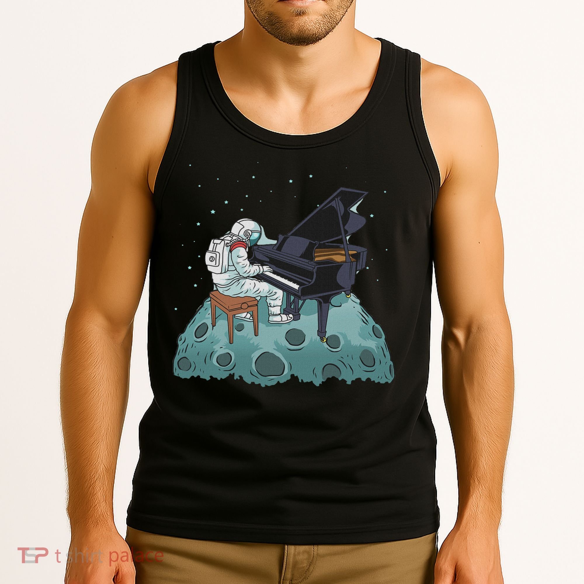 Grand Piano Pianist Gift Astronaut Music Piano Tank Top