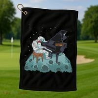 Grand Piano Pianist Gift Astronaut Music Piano Golf Towel thumb 1