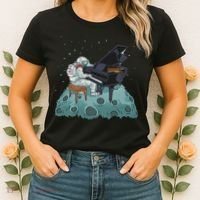 Grand Piano Pianist Gift Astronaut Music Piano Women's T-Shirt thumb 2