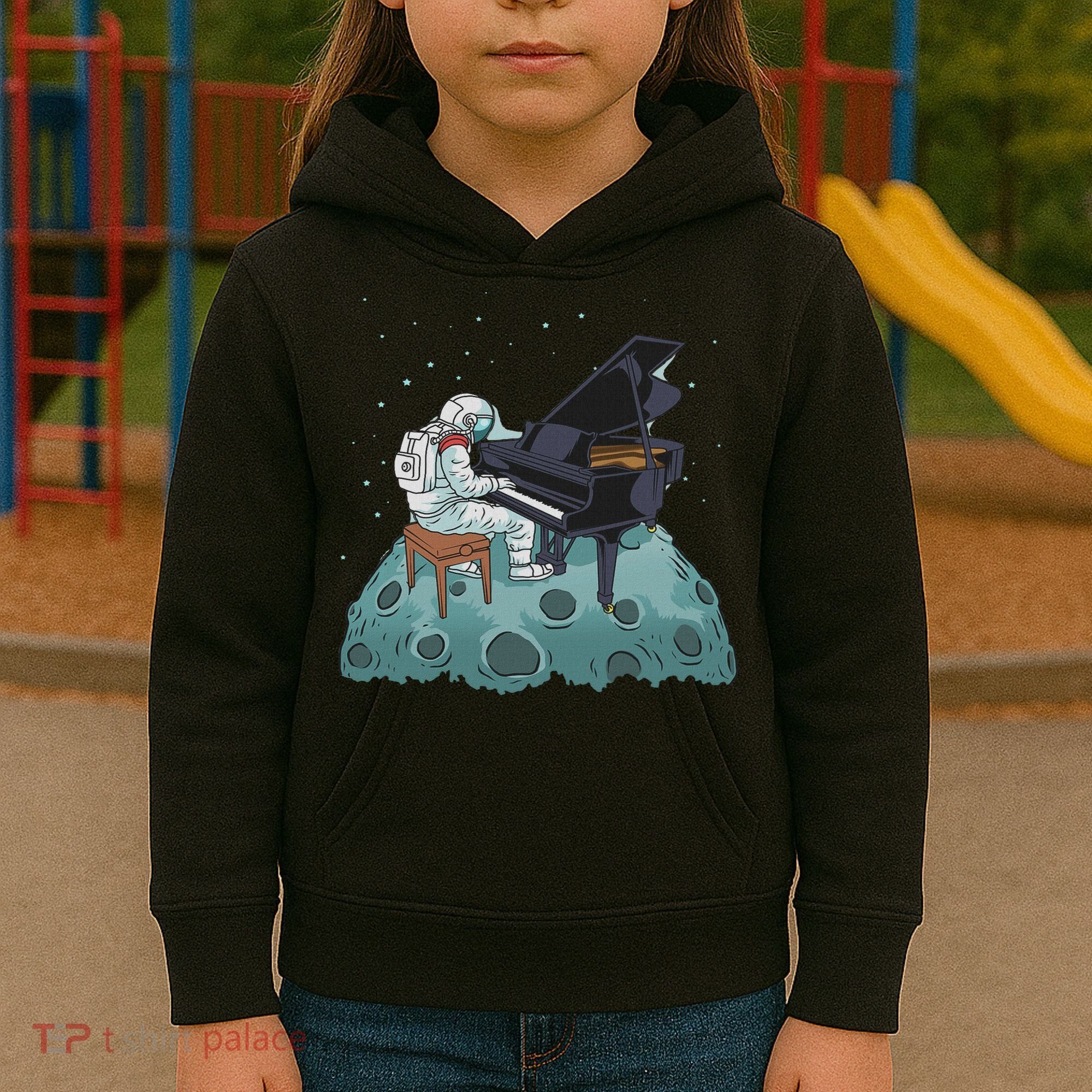 Grand Piano Pianist Gift Astronaut Music Piano Kids Hoodie