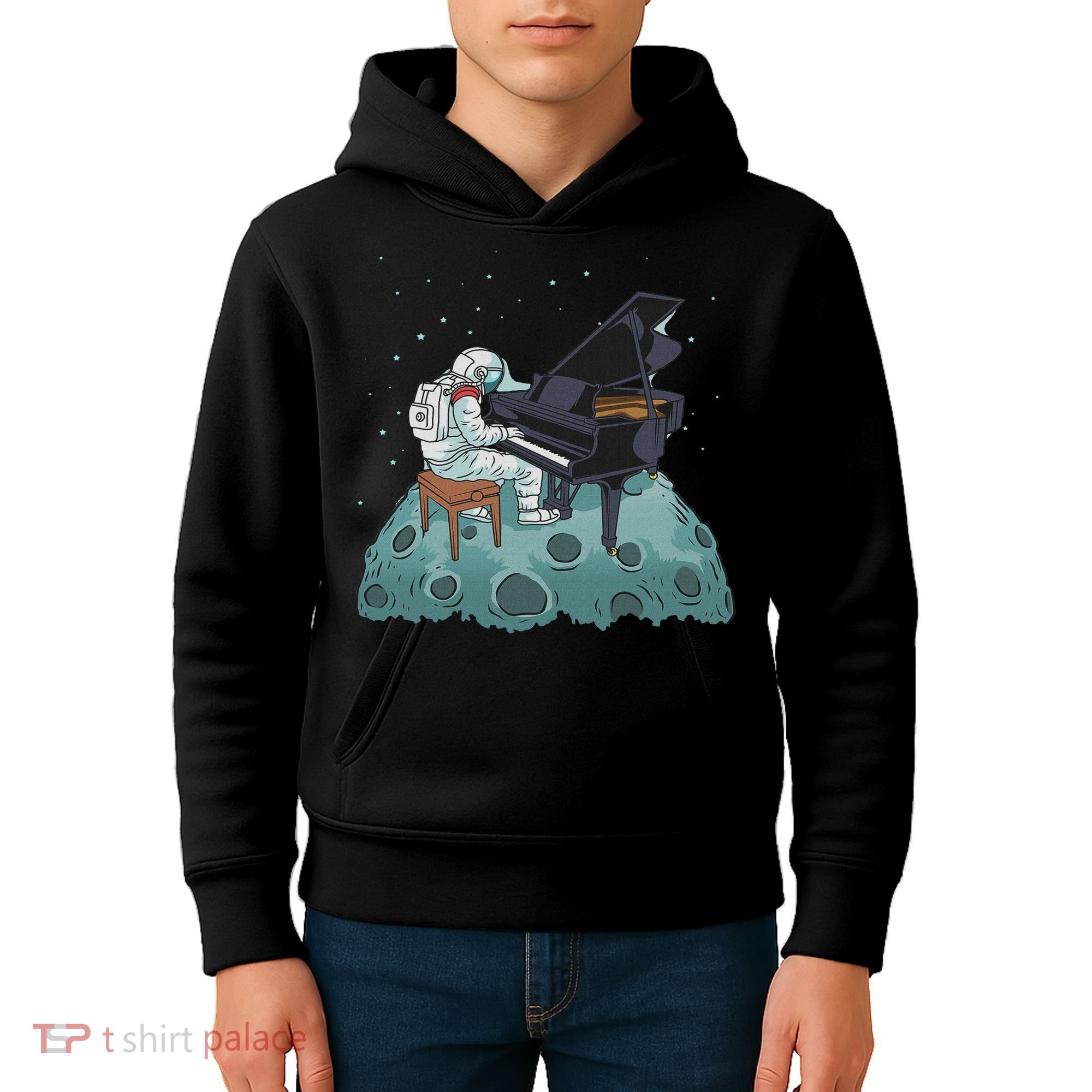 Grand Piano Pianist Gift Astronaut Music Piano Kids Hoodie