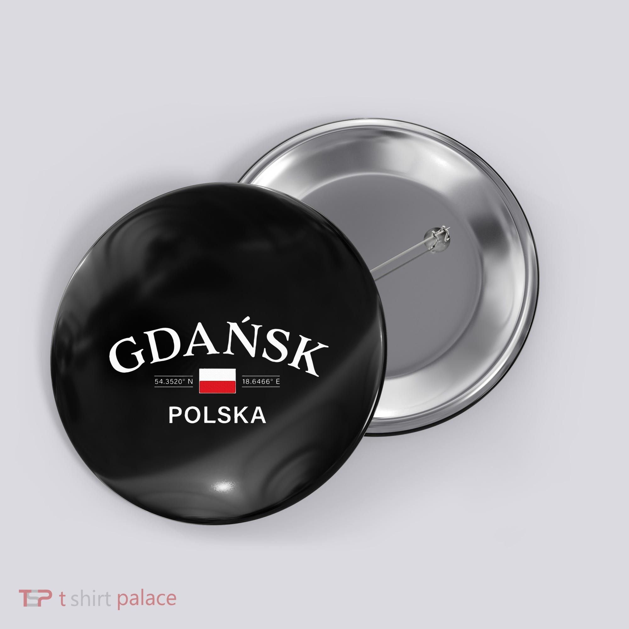Gdansk Polska Polish Coordinates Button