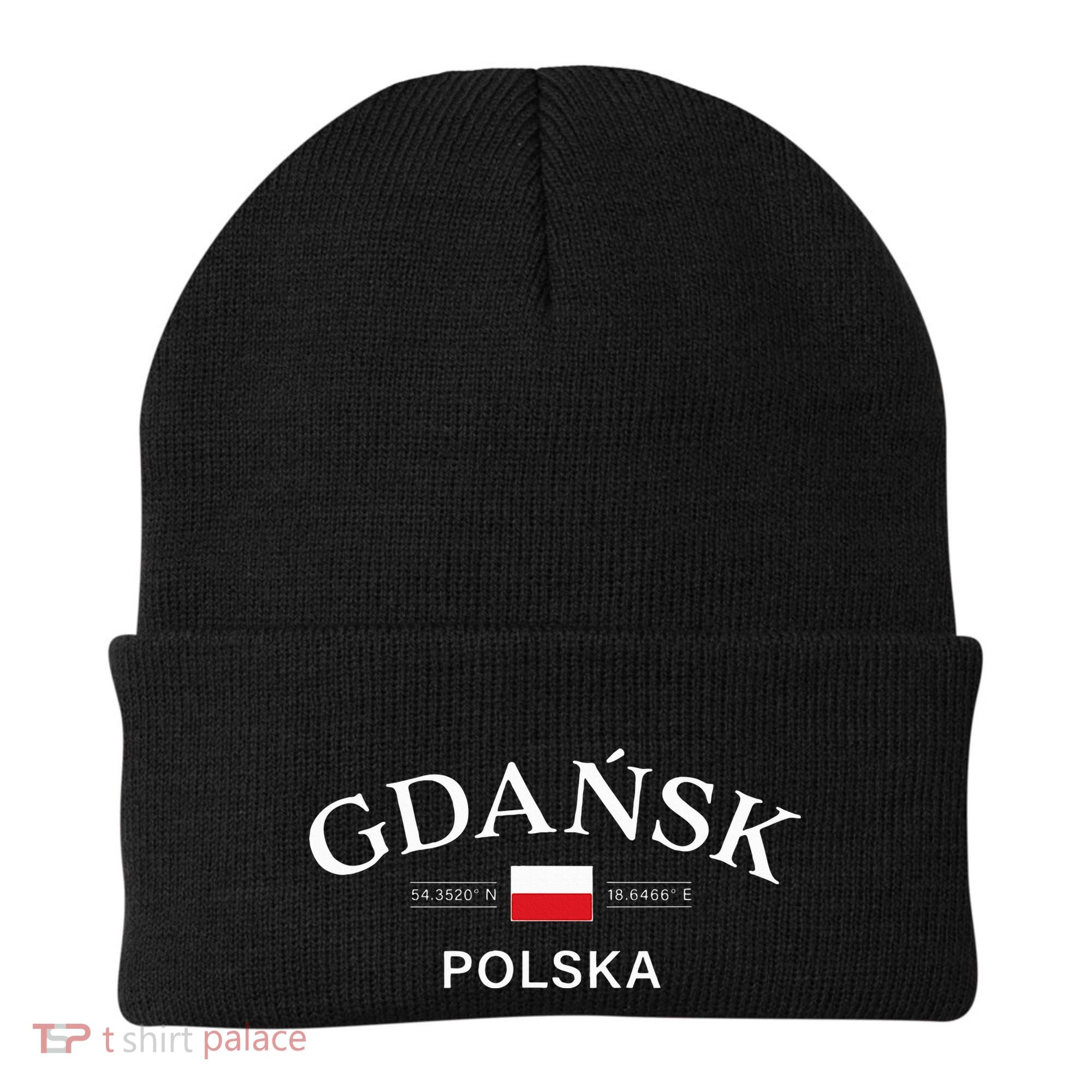 Gdansk Polska Polish Coordinates Beanie