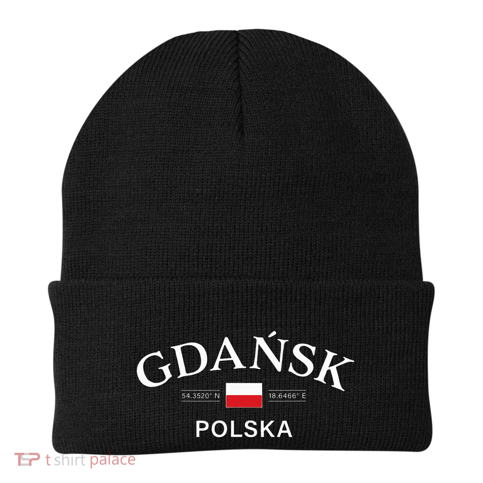 Gdansk Polska Polish Coordinates Beanie