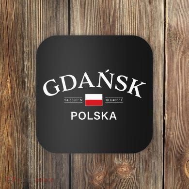 Gdansk Polska Polish Coordinates Coaster