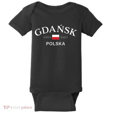 Gdansk Polska Polish Coordinates Baby Bodysuit